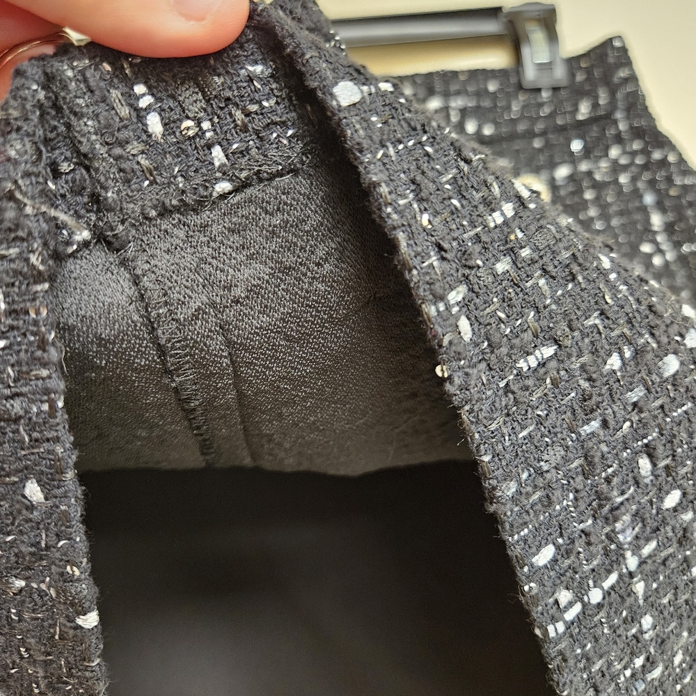 Kate Spade New York 6 Embellished Tweed Skirt Black Silver - Picture 10 of 14